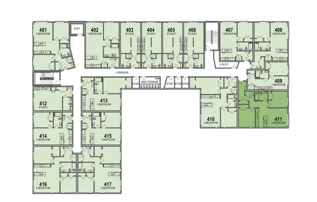 2 beds, 1 bath, 836 sqft, $2,885, Unit 511
