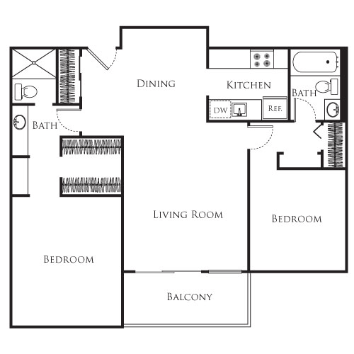 2 beds, 2 baths, 965 sqft, $3,796