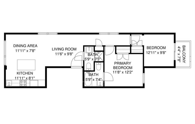 2 beds, 2 baths, 791 sqft, $3,995, Unit 4L