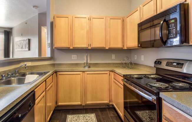 Model Unit Kitchen at Greensview Apartments in Aurora, Colorado, CO
