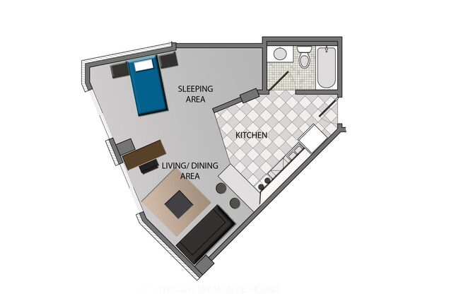 Studio, 1 bath, $1,305