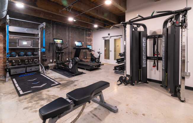 Fitness Center With Modern Equipment at 99 Front, Memphis, Tennessee