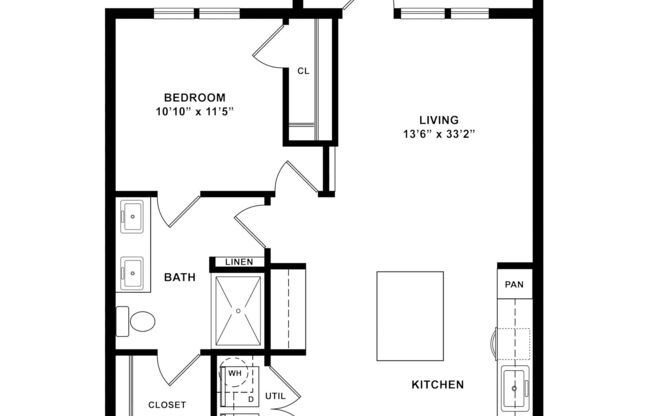 1 bed, 1 bath, 840 sqft, $1,815