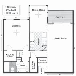 1 bed, 1 bath, 1,000 sqft, $999