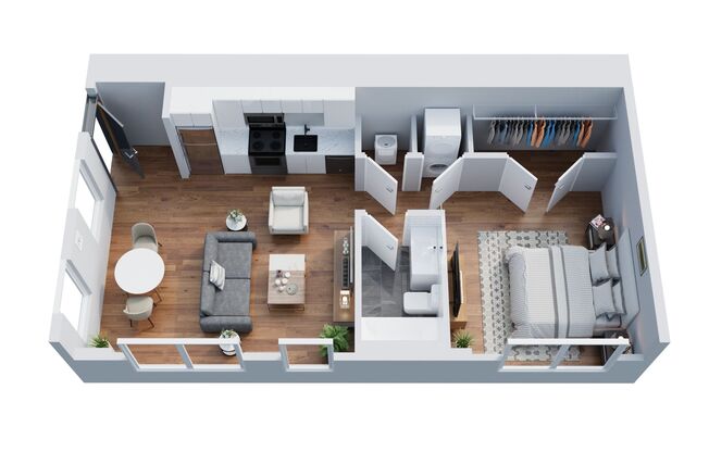 1 bed, 1 bath, 560 sqft, $1,610, Unit 010