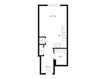 Studio, 1 bath, 463 sqft, $2,319