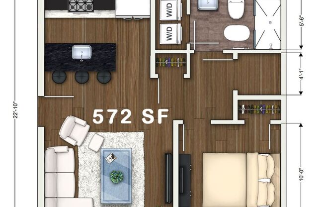 1 bed, 1 bath, 572 sqft, $1,587, Unit Unit 205