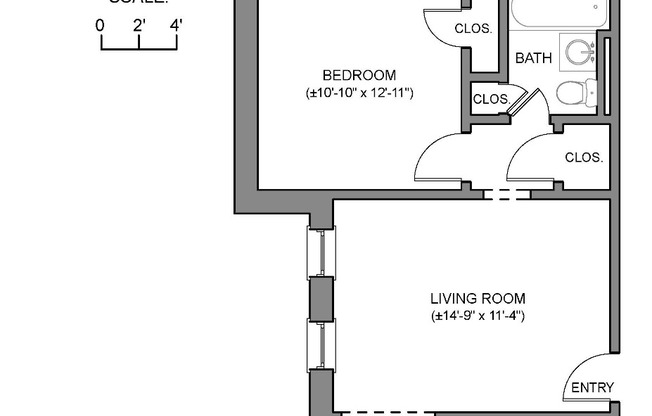 1 bed, 1 bath, 475 sqft, $2,950, Unit 5