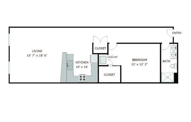 1 bed, 1 bath, 891 sqft, $1,650, Unit 305