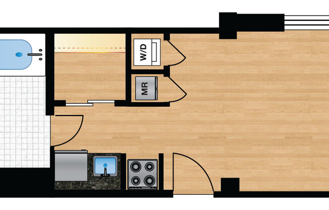 Studio, 1 bath, $1,750, Unit 402