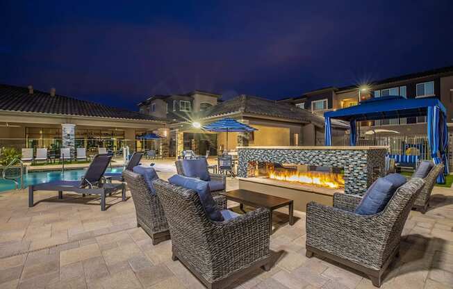 Pool side seating at Level 25 at Sunset by Picerne, Las Vegas