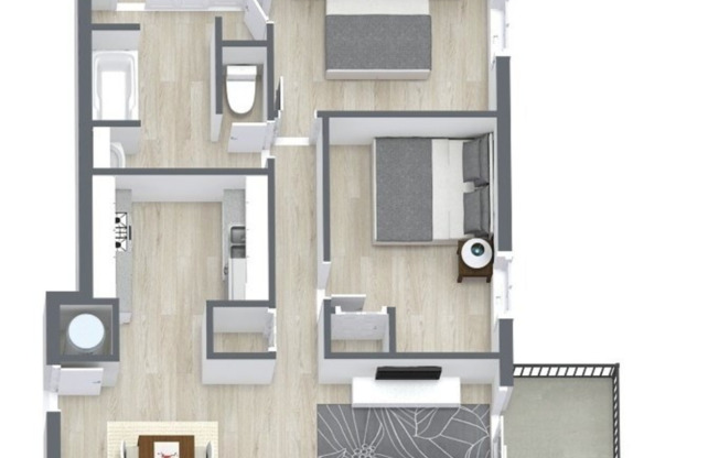 2 beds, 1 bath, 865 sqft, $1,050