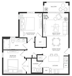 2 beds, 1 bath, 940 sqft, $1,719