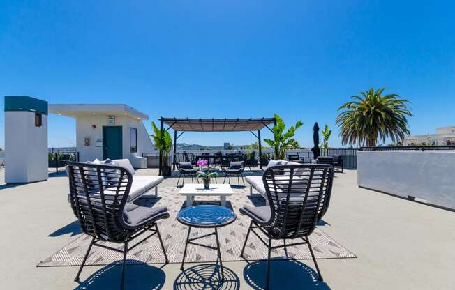 Rooftop at Ace on Orange Grove Apartments in Los Angeles, California.