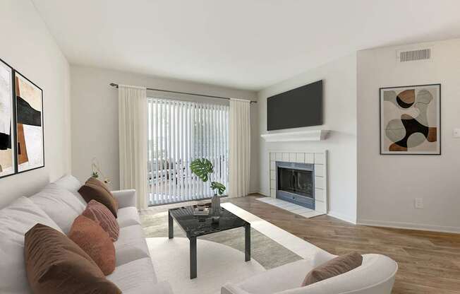 Living Room With TV at The Apartments at Tamar Meadow, Maryland