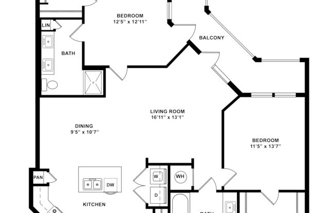 2 beds, 2 baths, 1,237 sqft, $2,175