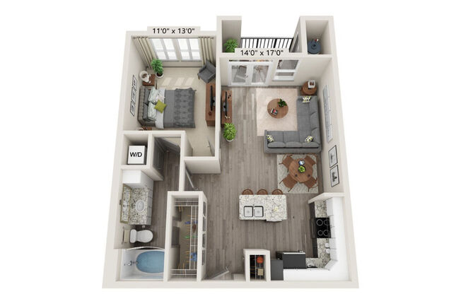 1 bed, 1 bath, 736 sqft, $1,266