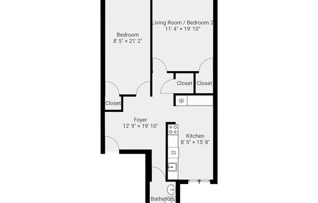 1 bed, 1 bath, 750 sqft, $2,550, Unit 12A