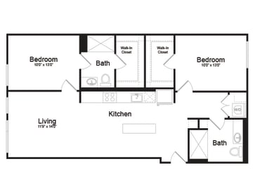 2 beds, 2 baths, 1,063 sqft, $4,320