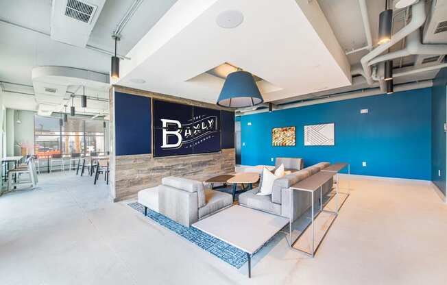 Posh Lounge Area In Clubhouse at The Baxly, Georgia