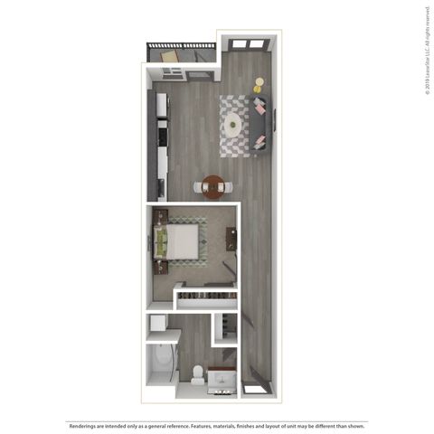 1 bed, 1 bath, 646 sqft, $1,600