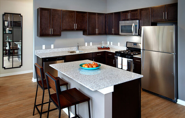 Model Unit Kitchen at The Waverly at Neptune, Neptune