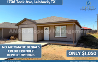 NEW 3 Bedroom Home In Lubbock ISD!