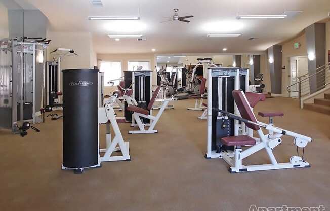 Gym with Weight Equipment Sacramento CA 95814 Apts For rent at The Palms 