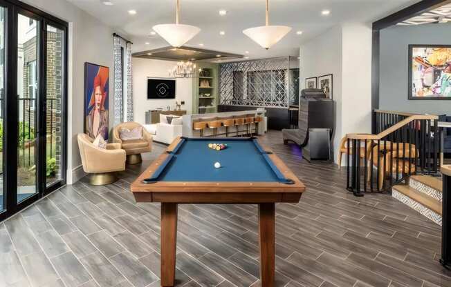 Broadstone Upper Westside Community Entertainment Game Room with Billiards
