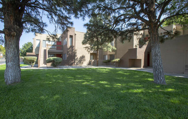 Exterior and landscaping at Villas de la Terraza Apartments in Albuquerque NM October 2020