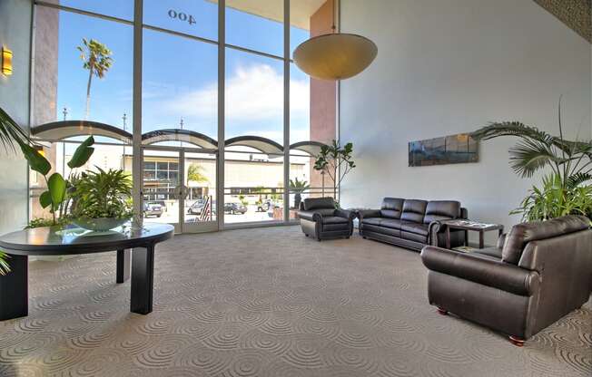 Lobby waiting area at Madison Place, California