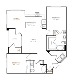 2 beds, 2 baths, 1,172 sqft, $1,894