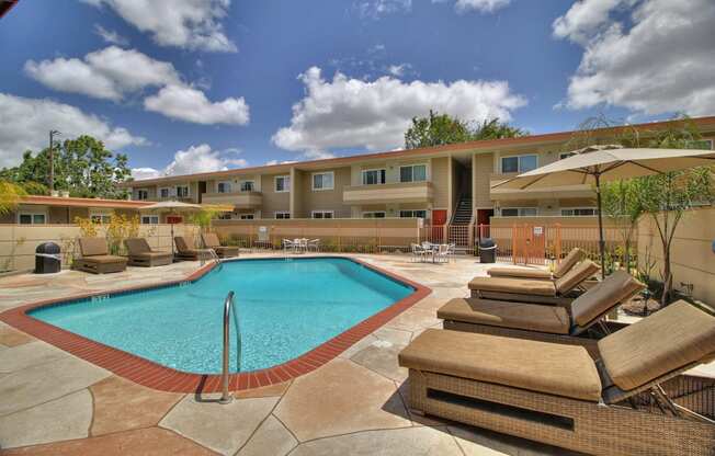 Swimming Pool With Relaxing Sundecks at 720 North Apartments, Sunnyvale, CA