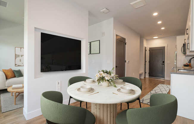 Living Area and Kitchen with Hard Surface Flooring