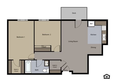 2 beds, 1 bath, 1,056 sqft, $1,390