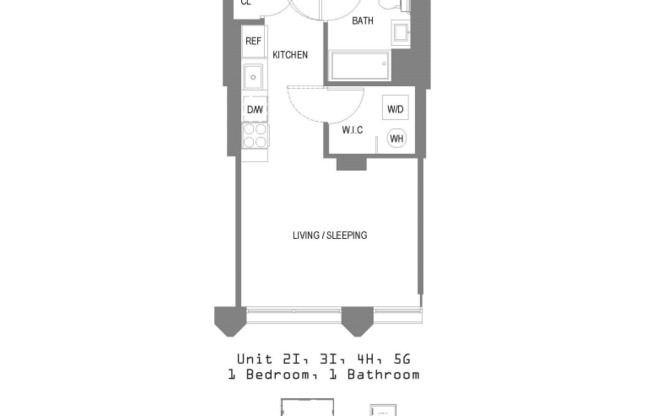 Studio, 1 bath, $2,628, Unit 3I