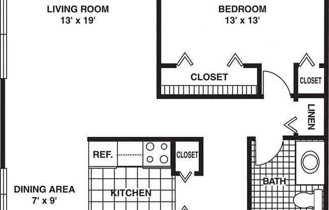 1 bed, 1 bath, 700 sqft, $1,300