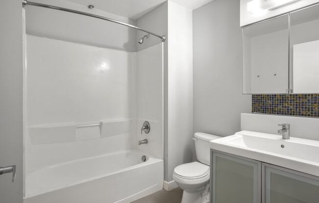 Our Apartment Bathroom at Sleek Lofts Apartments in Denver, Colorado