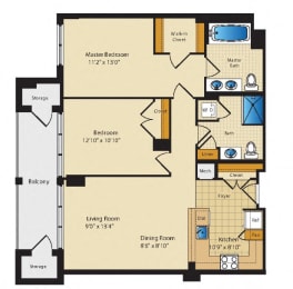 2 beds, 2 baths, 1,087 sqft, $4,255
