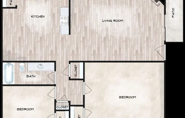 2 beds, 1 bath, 900 sqft, $1,555, Unit 17-009