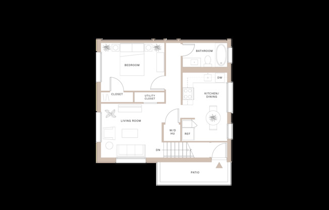 1 bed, 1 bath, 680 sqft, $1,050, Unit D-1169