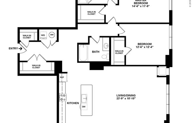 2 beds, 2 baths, 1,568 sqft, $4,645, Unit 108