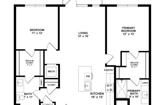 2 beds, 2 baths, 1,009 sqft, $1,920