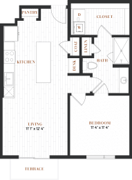 1 bed, 1 bath, 743 sqft, $1,830