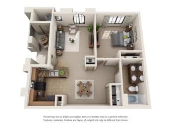 1 bed, 1 bath, 751 sqft, $1,592