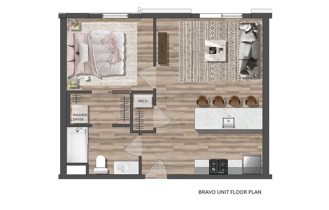 1 bed, 1 bath, $1,485, Unit 1050 N 4th St. Apt. 217