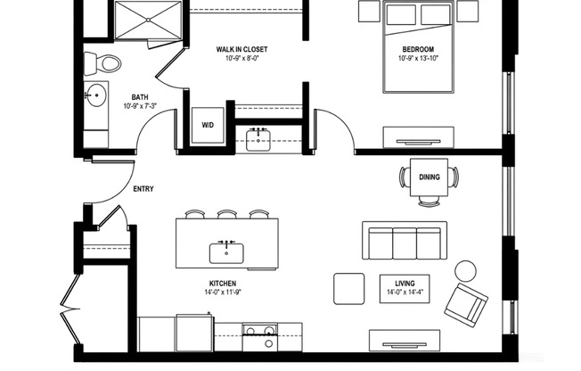 1 bed, 1 bath, 825 sqft, $2,175, Unit 303