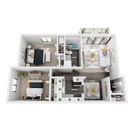 2 beds, 1 bath, 850 sqft, $1,235