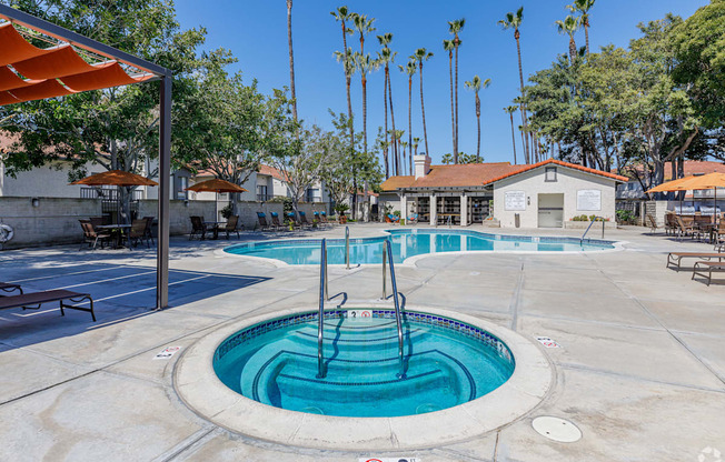 take a dip in the resort style pool