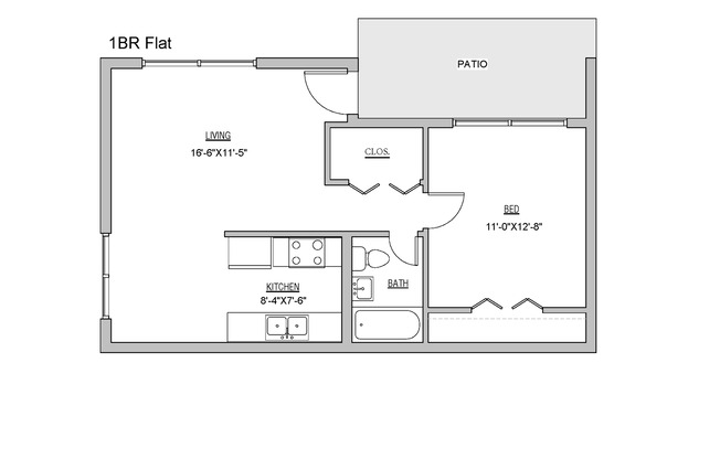 1 bed, 1 bath, 800 sqft, $1,070, Unit M10